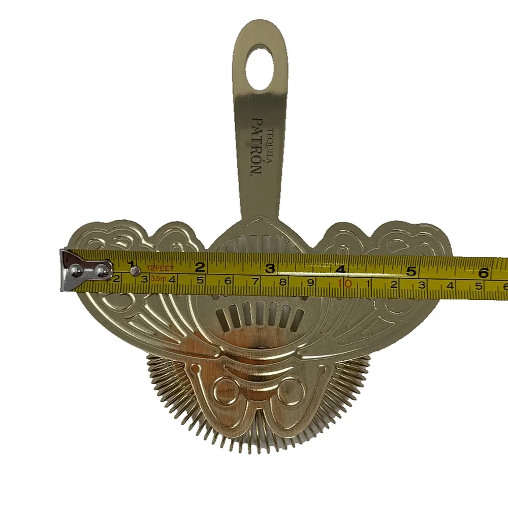 Patrón Tequila Bee Hawthorne Cocktail Strainer Gold Tone 6.25in GUC